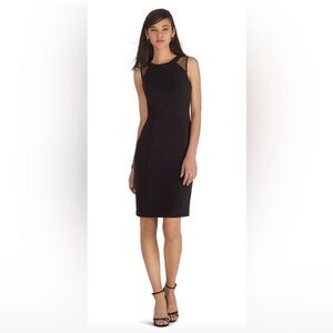 White House Black Market Iconic Siren Mesh Inset Sheath Dress Black Size 2 NWT